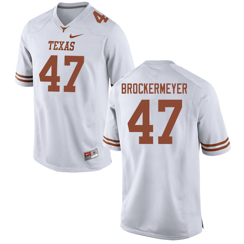 Men #47 Luke Brockermeyer Texas Longhorns College Football Jerseys Sale-White